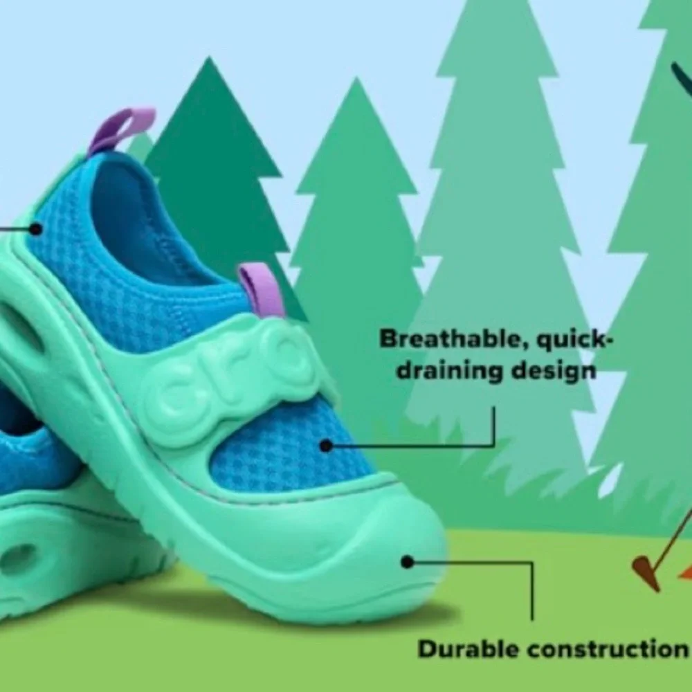 CROCS Kids c12 Aqua Slip-On Water Shoes in Teal & Blue